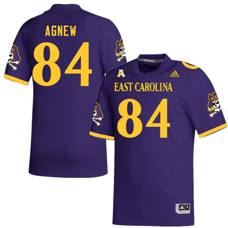 Men #84 Zion Agnew ECU Pirates College Football Jerseys Stitched Sale-Purple
